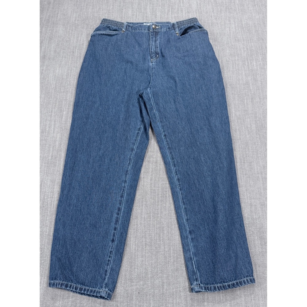 Blasport Womens Size 12 Short High Rise Elastic Waist Straight Leg Denim Jeans